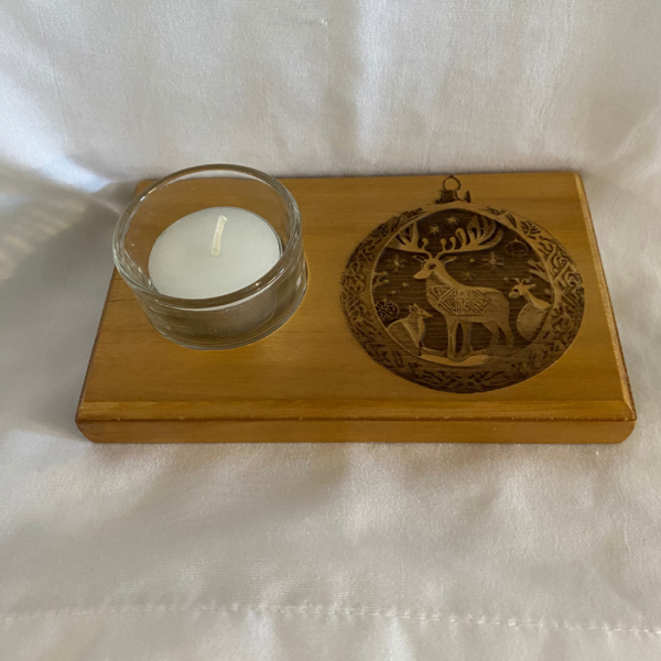 Rustic Deer Wooden Candle Holder